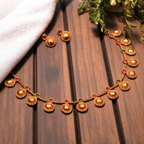 ANTIQUE GOLD SIMPLE NECKLACE-NE0008