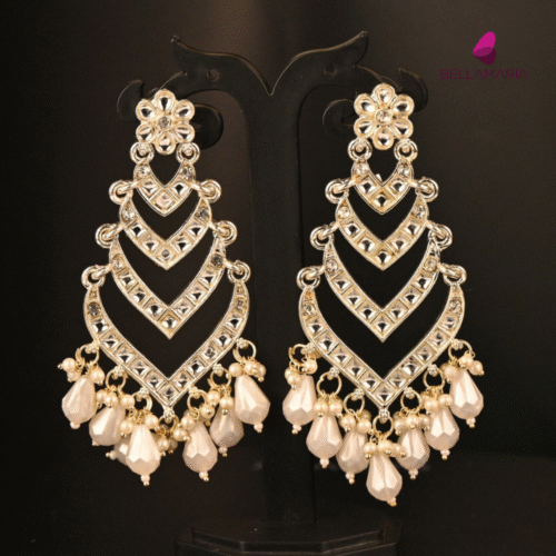 FLOWER STUD WITH PEARL HANGING EARRING-ER0017