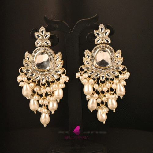 KUNDAN EARING WITH BUD PERAL HANGING-ER0004