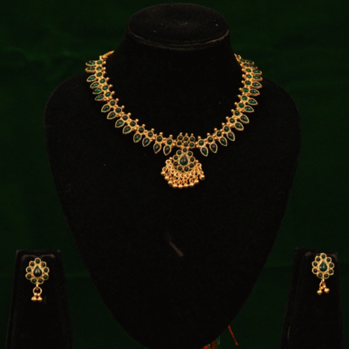 DROPPING BEAD WITH GHUNGROO MALA-NE0148