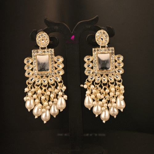 KUNDAN RECTANGLE STONE EARRING-ER0041