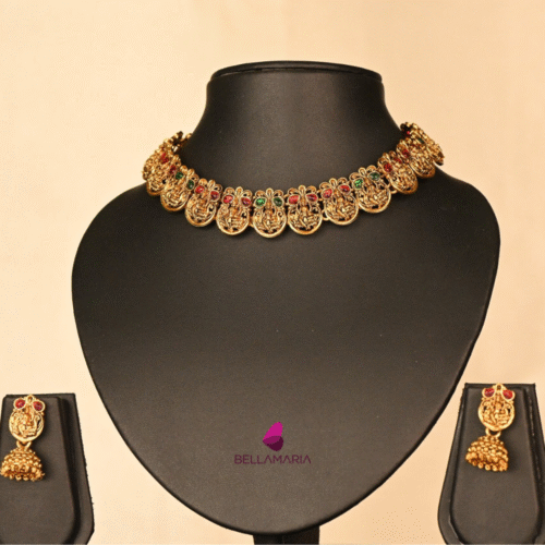 LAKSHMI WITH ROUND MALA-NE0160