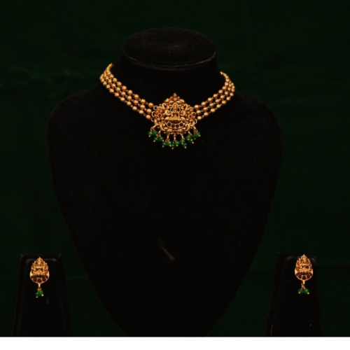 MULTI LAKSHMI PENDENT THREE LAYER MALA-NE0133