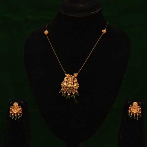 PEACOCK LAKSHMI PENDENT INVISIBLE CHAIN-NE0123