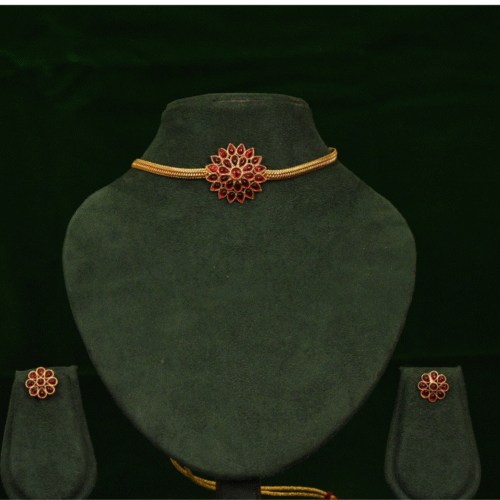 SIMPLE BLOSSOM FLOWER CHOKER-NE0142