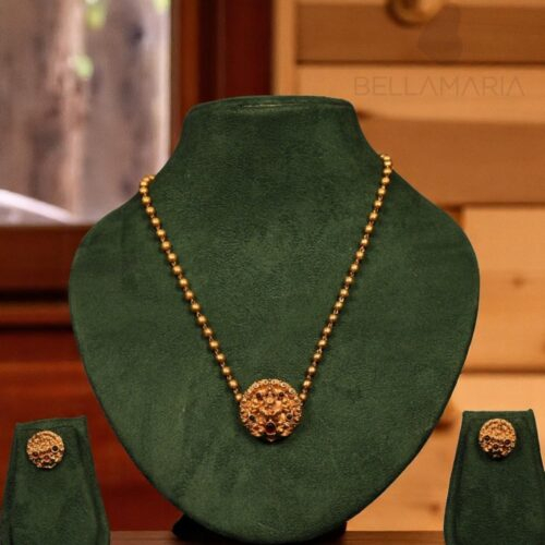 MAHALAKSHMI GOLD BEAD CHOKER-NE0101