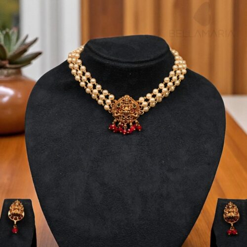 MINI LAKSHMI PEARL CHOKER -NE0088