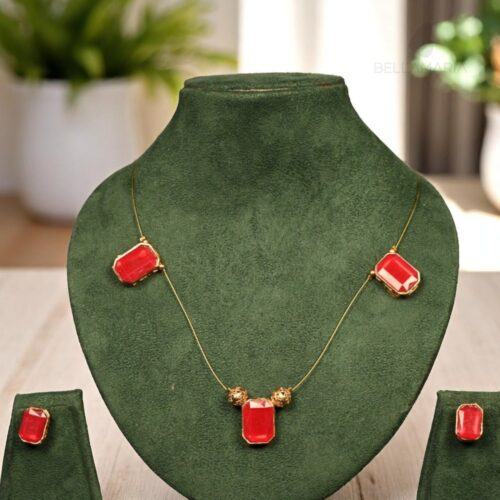 STONE PENDANT INVISIBLE CHAIN-NE0083