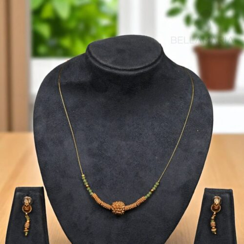 GOLDEN RUDRAKSHA PENDANT INVISIBLE CHAIN-NE0078