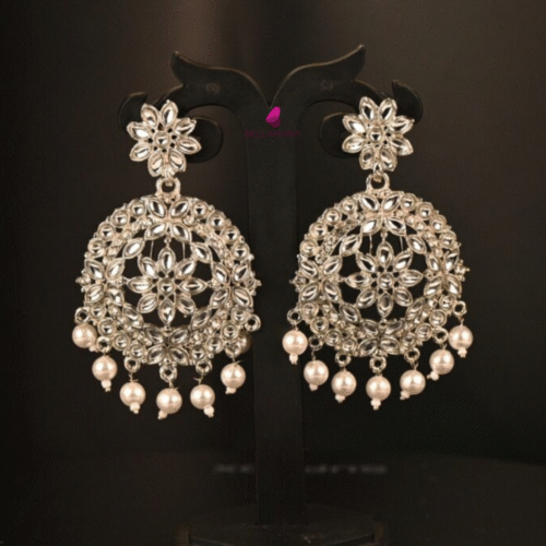 SILVER FLORAL EARRING-ER0049