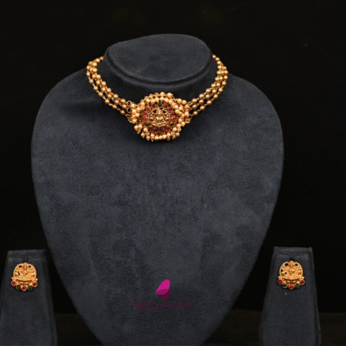 LAKSHMI PERAL GHUNGROO CHOKER-NE0064