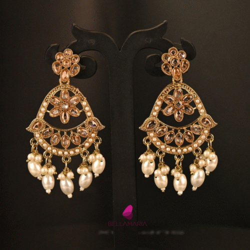 FLORAL WITH CAPSULE PEARL EARING-ER0006