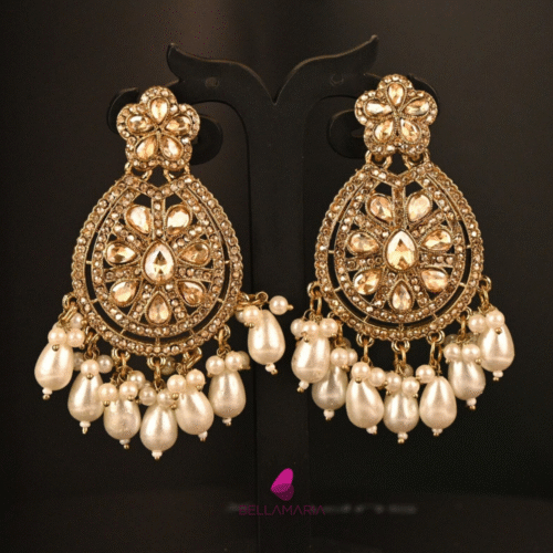 RAINDROPE STUD WITH PERAL HANGING EARING-ER0009