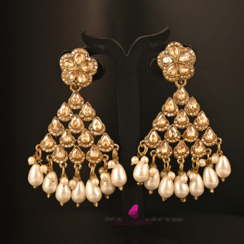 RAINDROP STONE IN TRIANGLE EARRING-ER0045
