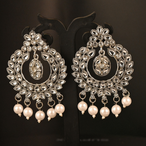 SLIVER WITH BALL PERAL EARING-ER0049