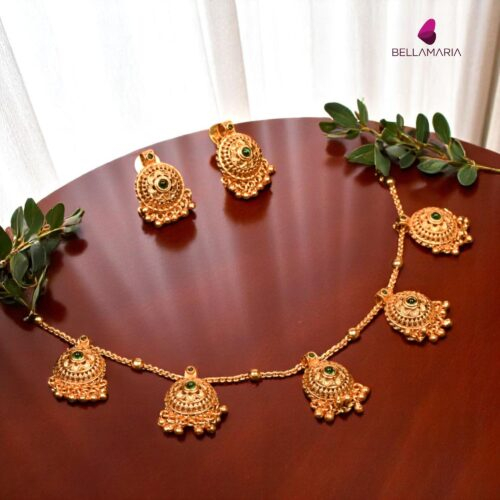 SEMI GOLDEN GHUNGROO NECKLACE-NE0009